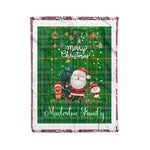 Personalized Gift Tartan Plaid Blanket Clan Masterton With Funny Santa Snowman Reindeer Merry Christmas Fleece Blanket, Home Living Room, Plaid Blanket, Tartan Blanket, Scottish Blanket, Buffalo fleece blanket, Christmas Blanket