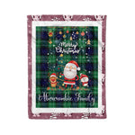 Personalized Gift Tartan Plaid Blanket Clan Abercrombie With Funny Santa Snowman Reindeer Merry Christmas Fleece Blanket, Home Living Room, Plaid Blanket, Tartan Blanket, Scottish Blanket, Buffalo fleece blanket, Christmas Blanket