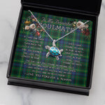 Sea Turtle Necklace To My Beautiful Soulmate Necklace In Your Eyes I Have Found My Home Clan Stewart Hunting Modern Tartan Blue Turtle Necklace