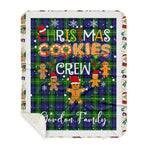 Personalized Gift Tartan Plaid Blanket Clan Gordon With Christmas Cookie Baking Crew Christmas Gift Sherpa Blanket, tartan sherpa blanket,buffalo plaid sherpa blanket,christmas sherpa blanket,Christmas Throw Blanket,green plaid sherpa blanket,green sherpa blanket