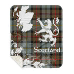 Sherpa Blanket - Tartan Blanket Thistle and Lion Scottish Clan MacLeod Of Harris Weathered Plaid Blanket, plaid sherpa blanket queen,purple sherpa blanket,queen sherpa blanket,queen size sherpa blanket,red sherpa blanket,scottish tartan blankets,sherpa blanket,sherpa christmas blanket