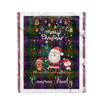 Personalized Gift Tartan Plaid Blanket Clan Cameron Of Erracht Modern With Funny Santa Snowman Reindeer Merry Christmas Fleece Blanket, Home Living Room, Plaid Blanket, Tartan Blanket, Scottish Blanket, Buffalo fleece blanket, Christmas Blanket