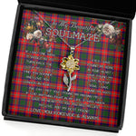 To My Beautiful Soulmate Sunflower Necklace In Your Eyes I Have Found My Home Clan Belshes Tartan Jewelry For Girlfriend, Tartan Sunflower Pendant Necklace, Scottish Tartan Jewelry, valentine necklace, necklace girlfriend, necklace for wife, cute necklaces for girlfriend, jewelry for girlfriend, to my soulmate necklace, to my future wife necklace