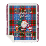Personalized Gift Tartan Plaid Blanket Clan Pentland With Funny Santa Snowman Reindeer Merry Christmas Gift Sherpa Blanket, blue plaid sherpa blanket,blue tartan sherpa blanket,Buchan,buffalo plaid sherpa blanket,christmas sherpa blanket,Christmas Throw Blanket