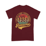 Vintage May 1981 40 Years Born In 1981 40th Birthday Gift Birthday Shirt Funny 40th Birthday T Shirts - Scotstee Shop