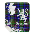 Sherpa Blanket - Tartan Blanket Thistle and Lion Scottish Clan Newman Plaid Blanket, plaid sherpa blanket queen,purple sherpa blanket,queen sherpa blanket,queen size sherpa blanket,red sherpa blanket,scottish tartan blankets,sherpa blanket,sherpa christmas blanket