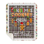 Personalized Gift Tartan Plaid Blanket Clan Little Arisaid With Christmas Cookie Baking Crew Christmas Gift Sherpa Blanket, tartan sherpa blanket,buffalo plaid sherpa blanket,christmas sherpa blanket,Christmas Throw Blanket,green plaid sherpa blanket,green sherpa blanket