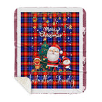 Personalized Gift Tartan Plaid Blanket Clan Anstruther With Funny Santa Snowman Reindeer Merry Christmas Gift Sherpa Blanket, blue plaid sherpa blanket,blue tartan sherpa blanket,Buchan,buffalo plaid sherpa blanket,christmas sherpa blanket,Christmas Throw Blanket