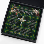 To My Beautiful Soulmate Necklace In Your Eyes I Have Found My Home Clan MacArthur Modern Tartan Cross Dancing Necklace