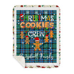 Personalized Gift Tartan Plaid Blanket Clan Campbell Of Cawdor Ancient With Christmas Cookie Baking Crew Christmas Gift Sherpa Blanket, tartan sherpa blanket,buffalo plaid sherpa blanket,christmas sherpa blanket,Christmas Throw Blanket,green plaid sherpa blanket,green sherpa blanket