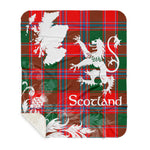 Sherpa Blanket - Tartan Blanket Thistle and Lion Scottish Clan Dalzell Plaid Blanket, plaid sherpa blanket queen,purple sherpa blanket,queen sherpa blanket,queen size sherpa blanket,red sherpa blanket,scottish tartan blankets,sherpa blanket,sherpa christmas blanket