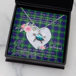 Sea Turtle Necklace Gift for My Beautiful Girlfriend Valentines Necklace Clan Hamilton Hunting Tartan Blue Turtle Necklace