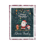Personalized Gift Tartan Plaid Blanket Clan Broun Modern With Funny Santa Snowman Reindeer Merry Christmas Fleece Blanket, Home Living Room, Plaid Blanket, Tartan Blanket, Scottish Blanket, Buffalo fleece blanket, Christmas Blanket