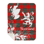 Sherpa Blanket - Tartan Blanket Thistle and Lion Scottish Clan Cumming Plaid Blanket, plaid sherpa blanket queen,purple sherpa blanket,queen sherpa blanket,queen size sherpa blanket,red sherpa blanket,scottish tartan blankets,sherpa blanket,sherpa christmas blanket