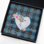 Gift For My Beautiful Girlfriend Necklace Valentine Necklace Clan Garden Tartan Cross Dancing Necklace Scottish Tartan Jewelry