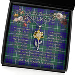 To My Beautiful Soulmate Sunflower Necklace In Your Eyes I Have Found My Home Clan Hamilton Hunting Modern Tartan Jewelry For Girlfriend, Tartan Sunflower Pendant Necklace, Scottish Tartan Jewelry, valentine necklace, necklace girlfriend, necklace for wife, cute necklaces for girlfriend, jewelry for girlfriend, to my soulmate necklace, to my future wife necklace