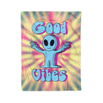 Scotstee Shop - Scotstee Shop Blanket Good Vibes Alien Tie Dye Hippie Fleece Blanket