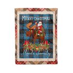 Personalized Gift Plaid Tartan Blanket Clan Maule Ancient With Moose Lover Xmas Gift Santa Riding Christmas Fleece Blanket