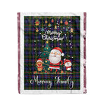 Personalized Gift Tartan Plaid Blanket Clan Murray of Atholl Modern With Funny Santa Snowman Reindeer Merry Christmas Fleece Blanket, Home Living Room, Plaid Blanket, Tartan Blanket, Scottish Blanket, Buffalo fleece blanket, Christmas Blanket
