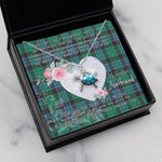 Sea Turtle Necklace Gift for My Beautiful Girlfriend Valentines Necklace Clan Stewart Ancient Tartan Blue Turtle Necklace