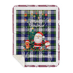 Personalized Gift Tartan Plaid Blanket Clan Meldrum Gordon With Funny Santa Snowman Reindeer Merry Christmas Gift Sherpa Blanket, blue plaid sherpa blanket,blue tartan sherpa blanket,Buchan,buffalo plaid sherpa blanket,christmas sherpa blanket,Christmas Throw Blanket