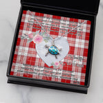 Sea Turtle Necklace Gift for My Beautiful Girlfriend Valentines Necklace Clan Maxwell Plaid Tartan Blue Turtle Necklace