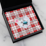 Sea Turtle Necklace Gift for My Beautiful Girlfriend Valentines Necklace Clan Menzies Red Tartan Blue Turtle Necklace