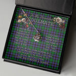 To My Beautiful Soulmate Necklace In Your Eyes I Have Found My Home Clan Hunter of Peeblesshire Tartan Crown Pendant Necklace