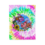Scotstee Shop - Scotstee Shop Blanket Fish Hippies Tie Dye Rainbow Hippie Fleece Blanket
