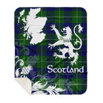 Sherpa Blanket - Tartan Blanket Thistle and Lion Scottish Clan Oliphant Plaid Blanket, plaid sherpa blanket queen,purple sherpa blanket,queen sherpa blanket,queen size sherpa blanket,red sherpa blanket,scottish tartan blankets,sherpa blanket,sherpa christmas blanket