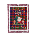 Personalized Gift Tartan Plaid Blanket Clan MacIntyre With Funny Santa Snowman Reindeer Merry Christmas Fleece Blanket, Home Living Room, Plaid Blanket, Tartan Blanket, Scottish Blanket, Buffalo fleece blanket, Christmas Blanket