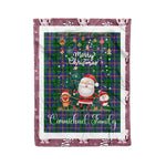 Personalized Gift Tartan Plaid Blanket Clan Carmichael With Funny Santa Snowman Reindeer Merry Christmas Fleece Blanket, Home Living Room, Plaid Blanket, Tartan Blanket, Scottish Blanket, Buffalo fleece blanket, Christmas Blanket