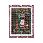 Personalized Gift Tartan Plaid Blanket Clan MacKenzie Weathered With Funny Santa Snowman Reindeer Merry Christmas Fleece Blanket, Home Living Room, Plaid Blanket, Tartan Blanket, Scottish Blanket, Buffalo fleece blanket, Christmas Blanket