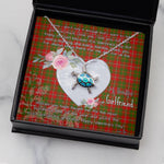 Sea Turtle Necklace Gift for My Beautiful Girlfriend Valentines Necklace Clan Hay Ancient Tartan Blue Turtle Necklace