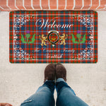 Doormat - Welcome Mat Scottish Clan Cameron Of Lochiel Ancient Tartan Door Mat, Plaid Doormat With Thistle and Two Lion Scottish