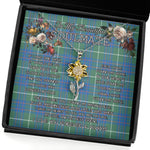 To My Beautiful Soulmate Sunflower Necklace In Your Eyes I Have Found My Home Clan MacIntyre Hunting Ancient Tartan Jewelry For Girlfriend, Tartan Sunflower Pendant Necklace, Scottish Tartan Jewelry, valentine necklace, necklace girlfriend, necklace for wife, cute necklaces for girlfriend, jewelry for girlfriend, to my soulmate necklace, to my future wife necklace