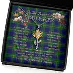 To My Beautiful Soulmate Sunflower Necklace In Your Eyes I Have Found My Home Clan Marjoribanks Modern Tartan Jewelry For Girlfriend, Tartan Sunflower Pendant Necklace, Scottish Tartan Jewelry, valentine necklace, necklace girlfriend, necklace for wife, cute necklaces for girlfriend, jewelry for girlfriend, to my soulmate necklace, to my future wife necklace