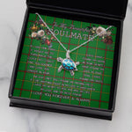 Sea Turtle Necklace To My Beautiful Soulmate Necklace In Your Eyes I Have Found My Home Clan Tribe of Mar Tartan Blue Turtle Necklace