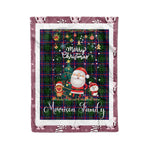 Personalized Gift Tartan Plaid Blanket Clan Morrison With Funny Santa Snowman Reindeer Merry Christmas Fleece Blanket, Home Living Room, Plaid Blanket, Tartan Blanket, Scottish Blanket, Buffalo fleece blanket, Christmas Blanket