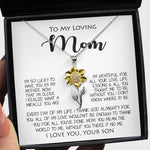 Sunflower Pendant Necklace - To My Loving Mom Gift for Mother Necklace Sentimental Mothers Day Thoughtful Present From Son