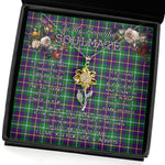 To My Beautiful Soulmate Sunflower Necklace In Your Eyes I Have Found My Home Clan Inglis Modern Tartan Jewelry For Girlfriend, Tartan Sunflower Pendant Necklace, Scottish Tartan Jewelry, valentine necklace, necklace girlfriend, necklace for wife, cute necklaces for girlfriend, jewelry for girlfriend, to my soulmate necklace, to my future wife necklace