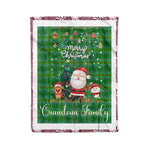 Personalized Gift Tartan Plaid Blanket Clan Cranstoun Ancient With Funny Santa Snowman Reindeer Merry Christmas Fleece Blanket, Home Living Room, Plaid Blanket, Tartan Blanket, Scottish Blanket, Buffalo fleece blanket, Christmas Blanket