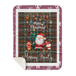 Personalized Gift Tartan Plaid Blanket Clan Murray Of Atholl Weathered With Funny Santa Snowman Reindeer Merry Christmas Gift Sherpa Blanket, blue plaid sherpa blanket,blue tartan sherpa blanket,Buchan,buffalo plaid sherpa blanket,christmas sherpa blanket,Christmas Throw Blanket