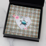 Sea Turtle Necklace Gift for My Beautiful Girlfriend Valentines Necklace Clan Grant of Auchnarrow Tartan Blue Turtle Necklace