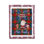 Personalized Gift Tartan Plaid Blanket Clan Mar With Funny Santa Snowman Reindeer Merry Christmas Fleece Blanket, Home Living Room, Plaid Blanket, Tartan Blanket, Scottish Blanket, Buffalo fleece blanket, Christmas Blanket