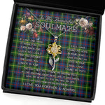 To My Beautiful Soulmate Sunflower Necklace In Your Eyes I Have Found My Home Clan Farquharson Modern Tartan Jewelry For Girlfriend, Tartan Sunflower Pendant Necklace, Scottish Tartan Jewelry, valentine necklace, necklace girlfriend, necklace for wife, cute necklaces for girlfriend, jewelry for girlfriend, to my soulmate necklace, to my future wife necklace