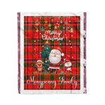 Personalized Gift Tartan Plaid Blanket Clan Monypenny With Funny Santa Snowman Reindeer Merry Christmas Fleece Blanket, Home Living Room, Plaid Blanket, Tartan Blanket, Scottish Blanket, Buffalo fleece blanket, Christmas Blanket