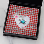 Sea Turtle Necklace Gift for My Beautiful Girlfriend Valentines Necklace Clan Lennox Dress Tartan Blue Turtle Necklace
