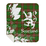 Sherpa Blanket - Tartan Blanket Thistle and Lion Scottish Clan MacKinnon Hunting Modern Plaid Blanket, plaid sherpa blanket queen,purple sherpa blanket,queen sherpa blanket,queen size sherpa blanket,red sherpa blanket,scottish tartan blankets,sherpa blanket,sherpa christmas blanket