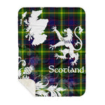 Sherpa Blanket - Tartan Blanket Thistle and Lion Scottish Clan Watson Modern Plaid Blanket, plaid sherpa blanket queen,purple sherpa blanket,queen sherpa blanket,queen size sherpa blanket,red sherpa blanket,scottish tartan blankets,sherpa blanket,sherpa christmas blanket